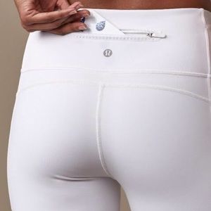 RARE white Lululemon mesh crop leggings